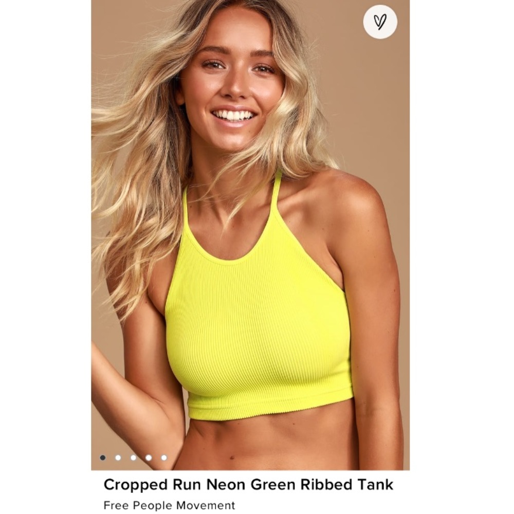 Free People Neon Yellow Running Crop
